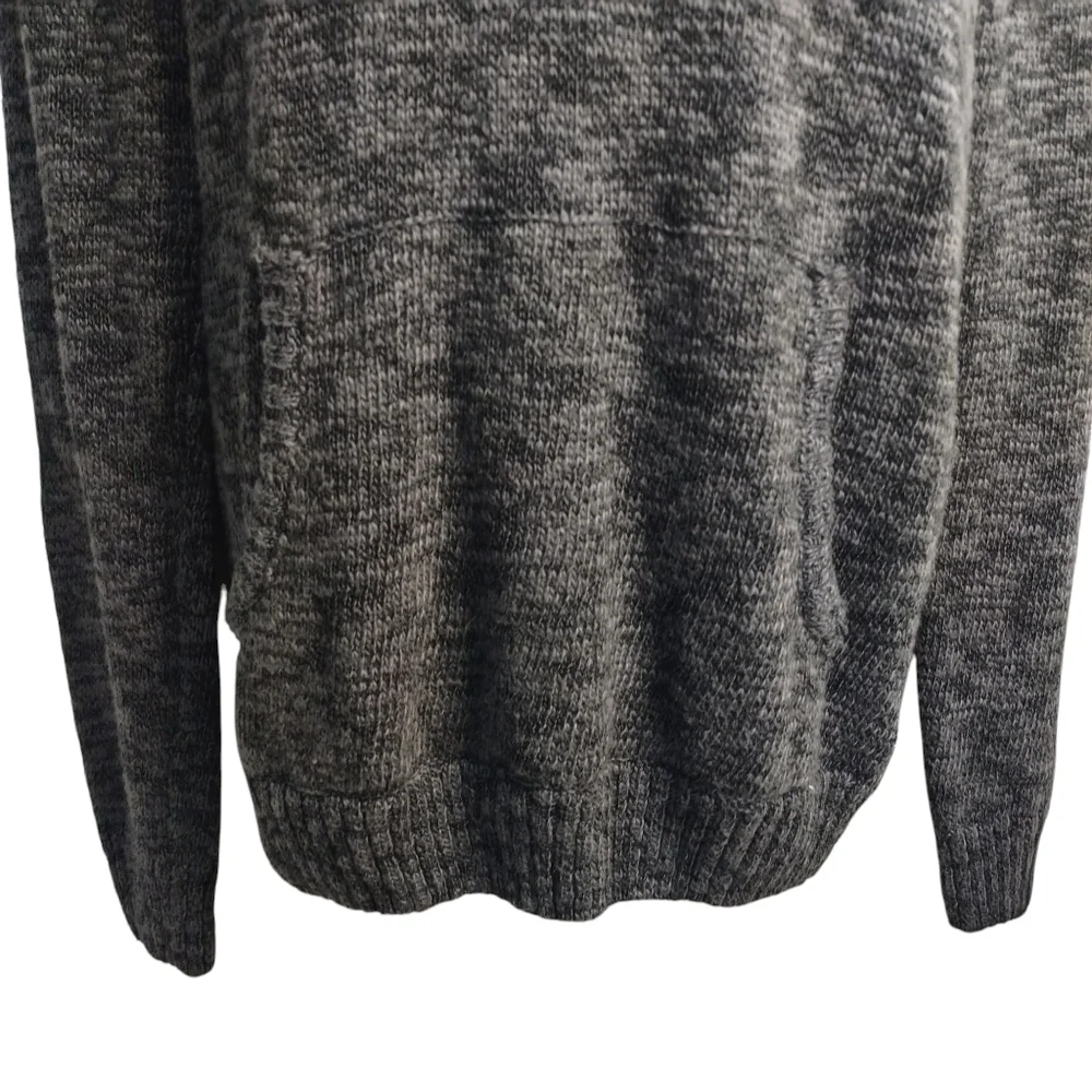 Commerce Men's Black Gray Hooded Longsleeve Sweater Size Small NWT
